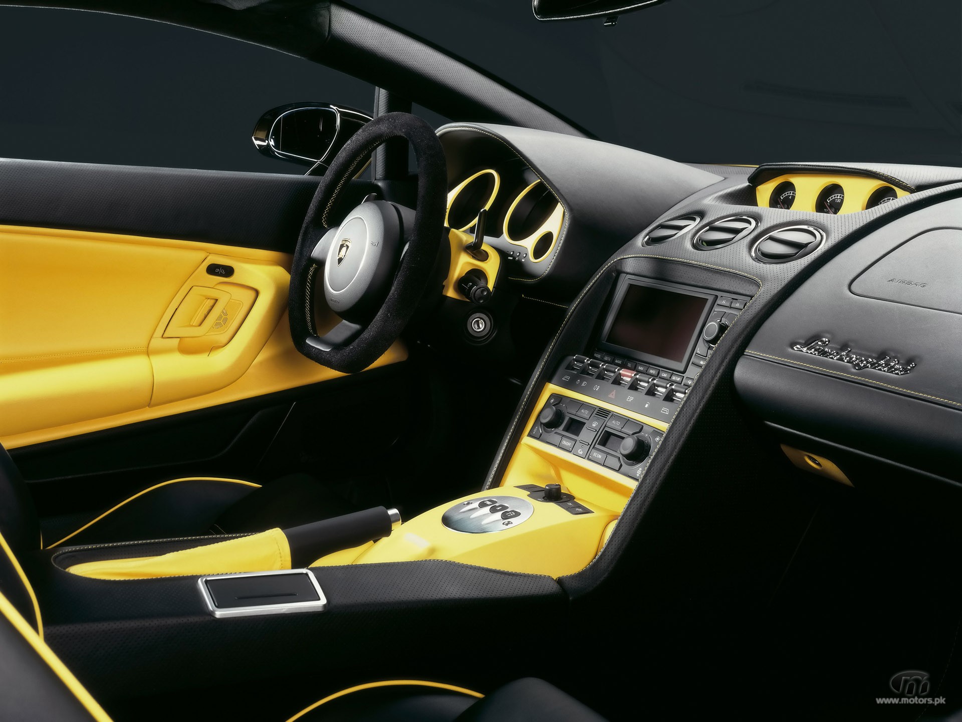 Lamborgini interior view muti yellow color